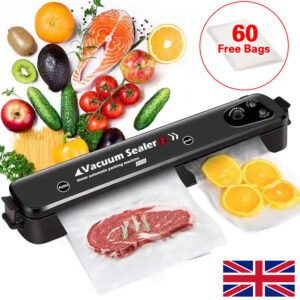 Vacuum Food Sealer Automatic Manual Sealer Dry Wet Pack Machine With 60 Bags UK
