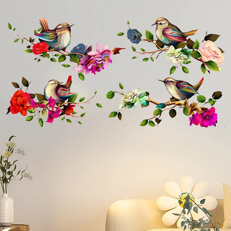 Magpies Branch Flower Wall Sticker - Image 7