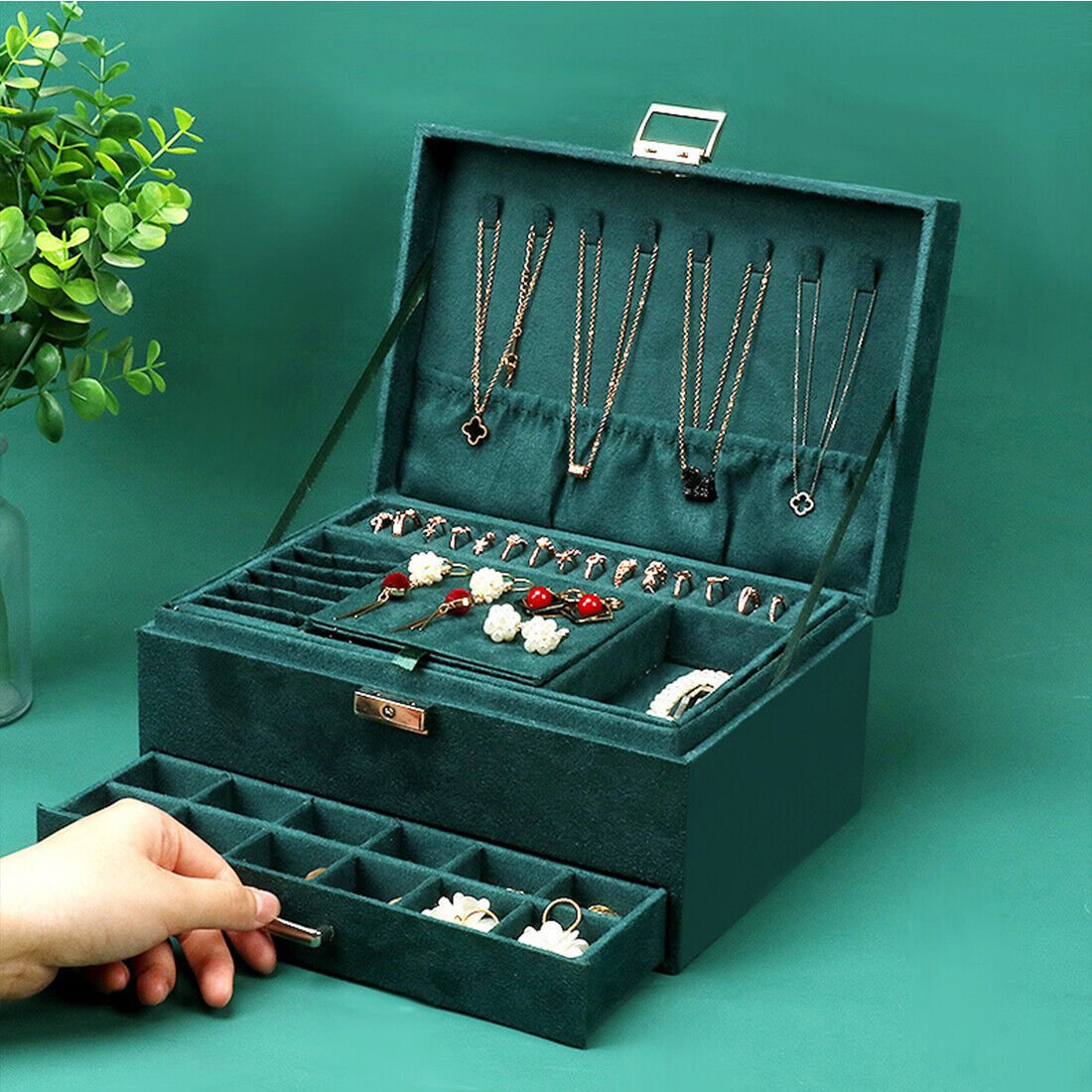 3 Layer Grey Jewellery Box - Image 7