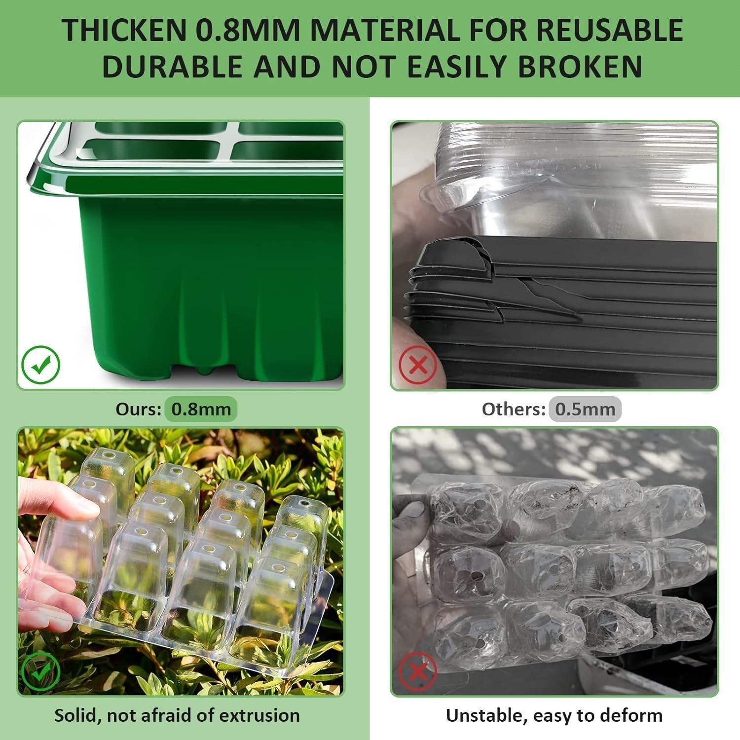 Pack Of 6 Plant Propagator Seed Tray Set - Image 7