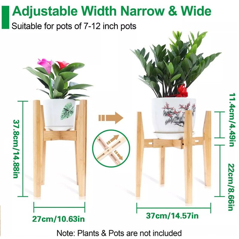 Adjustable Bamboo Wooden Plant Stand Plant & Flower Pot - Image 2