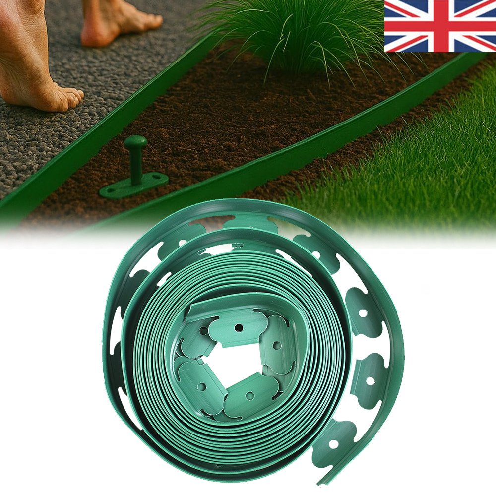 10 Metre Flexible Garden Border Grass Lawn Path Edging With Plastic Pegs - Image 5