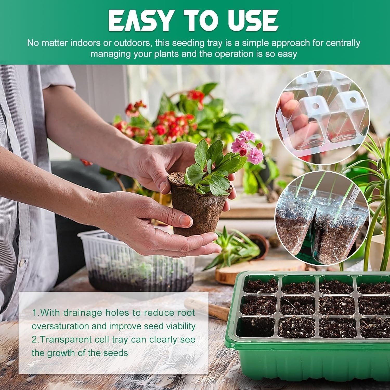 Pack Of 6 Plant Propagator Seed Tray Set - Image 6