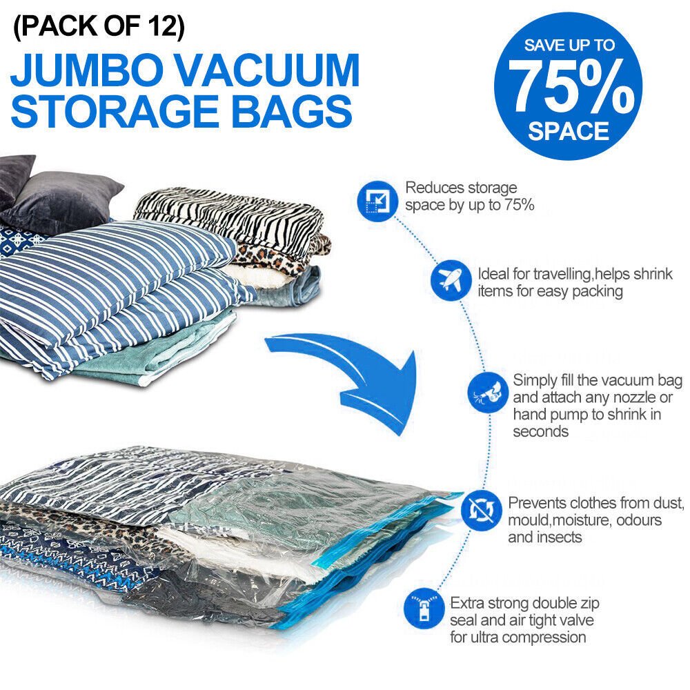 12 X STRONG VACUUM STORAGE BAGS - Image 9