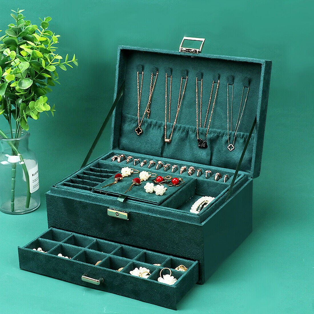 3 Layer Grey Jewellery Box - Image 8