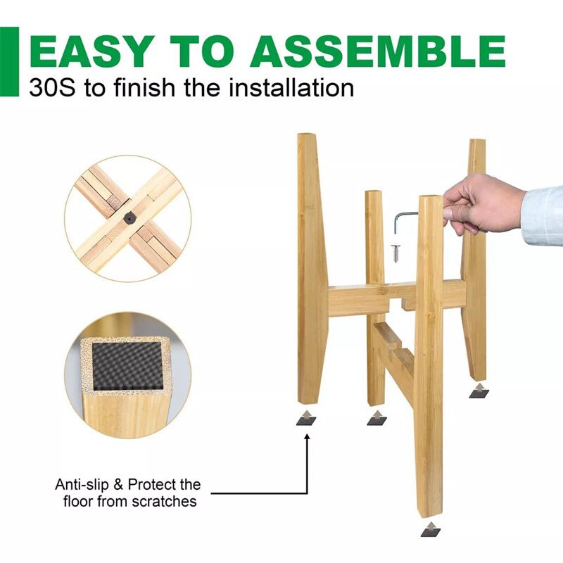 Adjustable Bamboo Wooden Plant Stand Plant & Flower Pot - Image 8