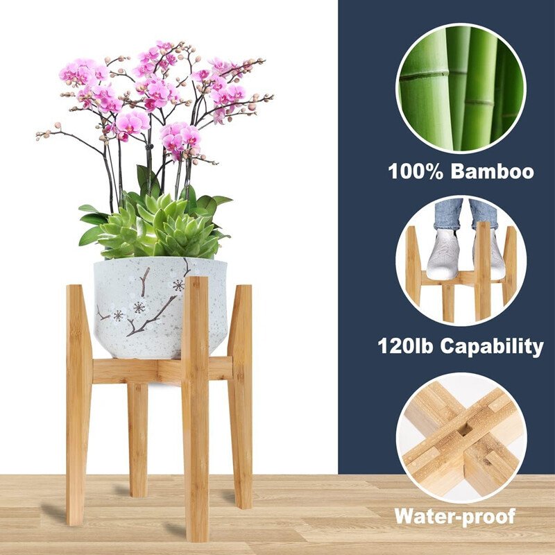 Adjustable Bamboo Wooden Plant Stand Plant & Flower Pot - Image 5