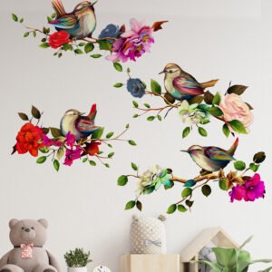 Magpies Branch Flower Wall Sticker