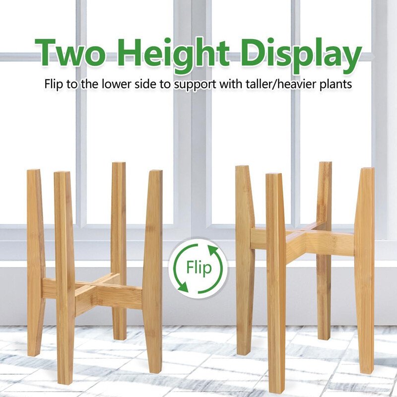 Adjustable Bamboo Wooden Plant Stand Plant & Flower Pot - Image 4