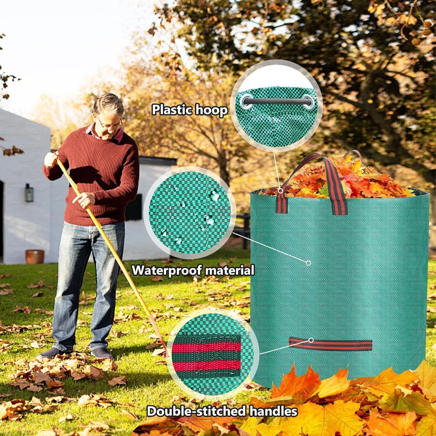 2 500L Heavy Duty Garden Waste Bags With Handles - Image 5