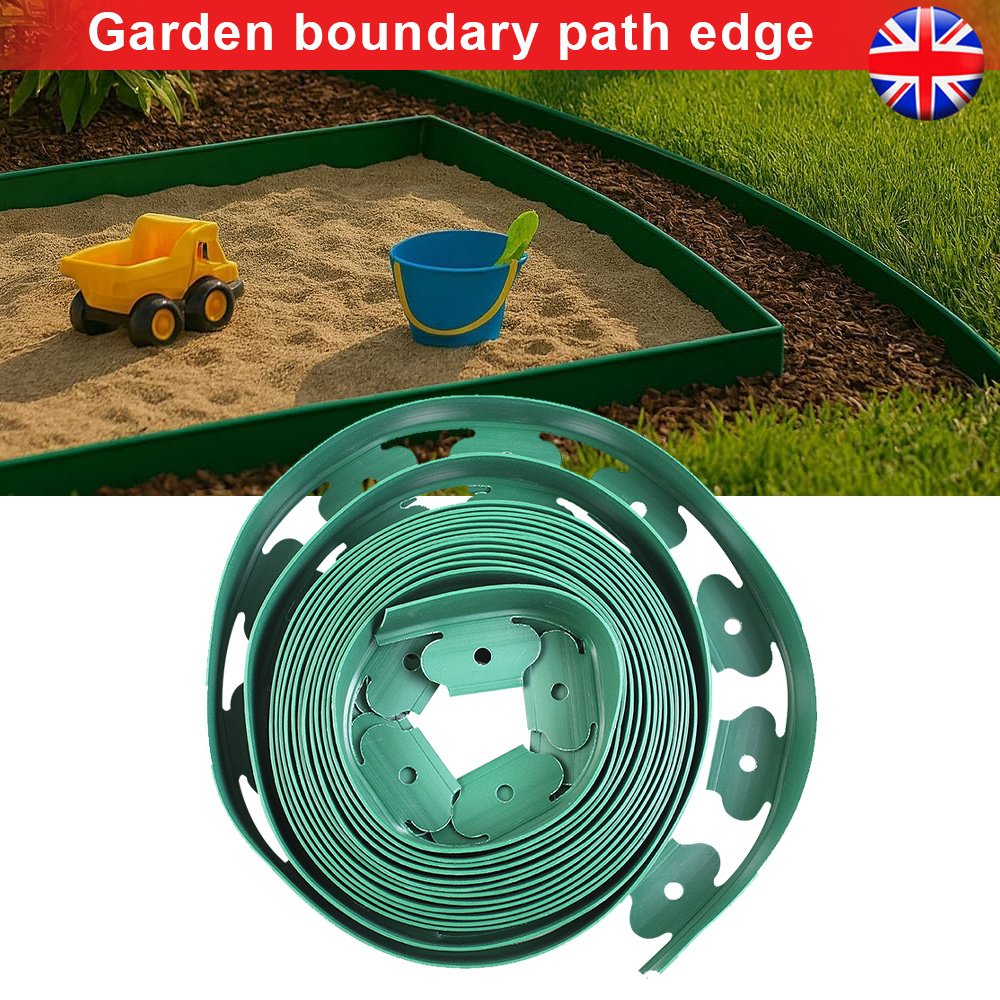 10 Metre Flexible Garden Border Grass Lawn Path Edging With Plastic Pegs - Image 3