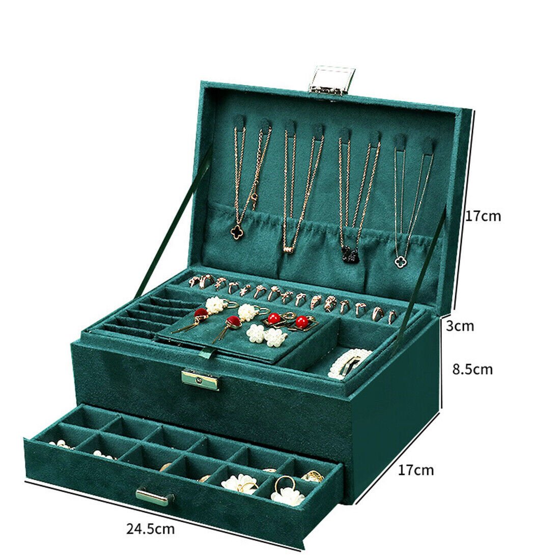 3 Layer Grey Jewellery Box - Image 6