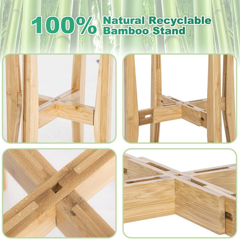 Adjustable Bamboo Wooden Plant Stand Plant & Flower Pot - Image 6
