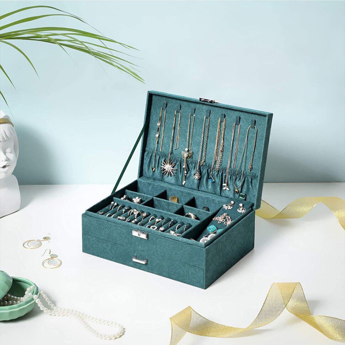 3 Layer Grey Jewellery Box - Image 3