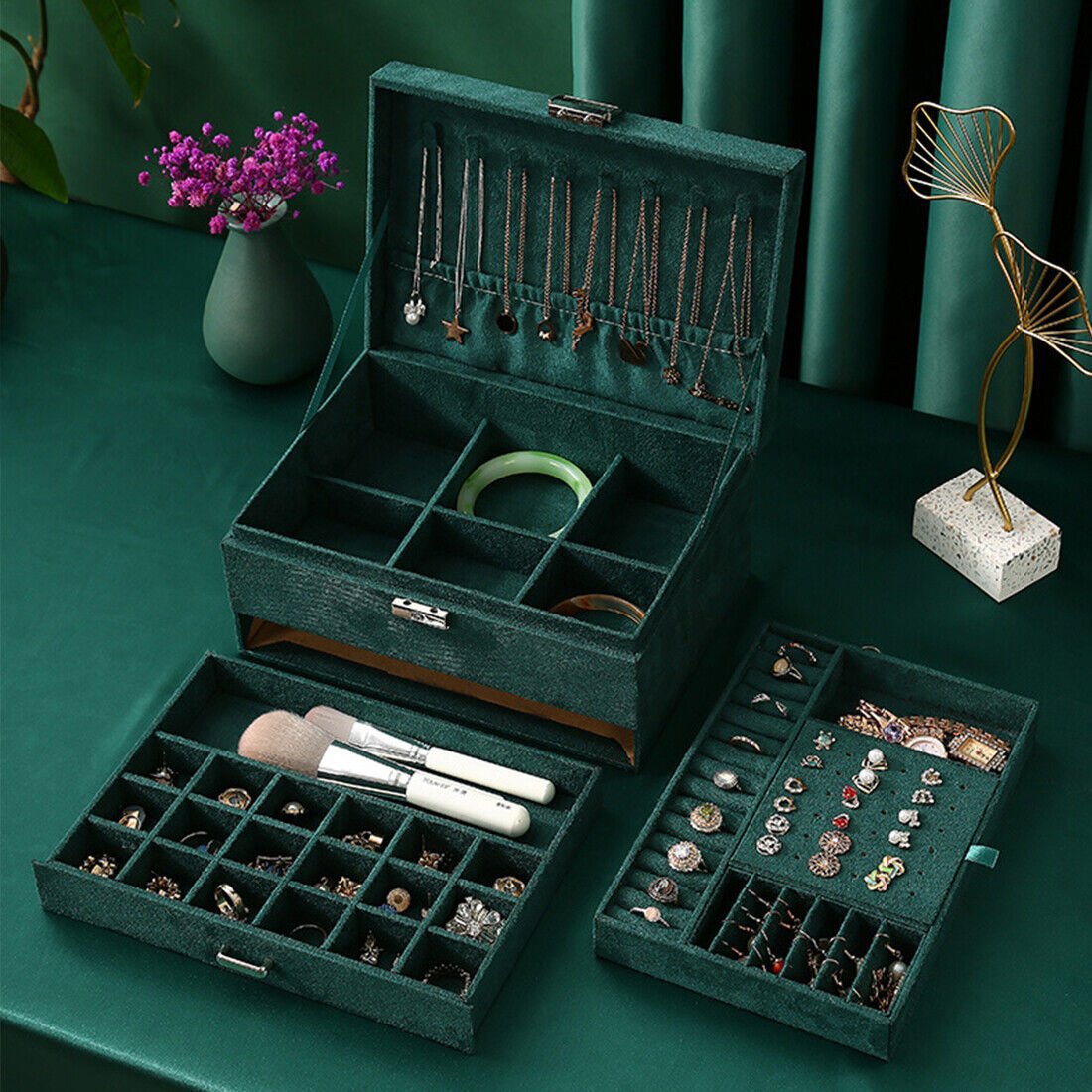 3 Layer Grey Jewellery Box - Image 9