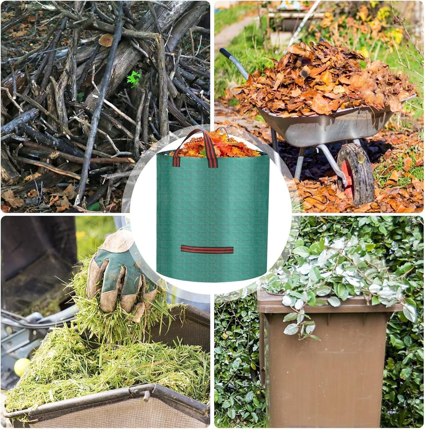 2 500L Heavy Duty Garden Waste Bags With Handles - Image 7