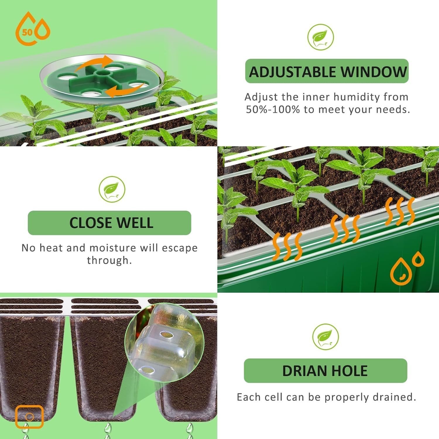 Pack Of 6 Plant Propagator Seed Tray Set - Image 8