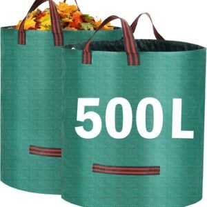 2 500L Heavy Duty Garden Waste Bags With Handles