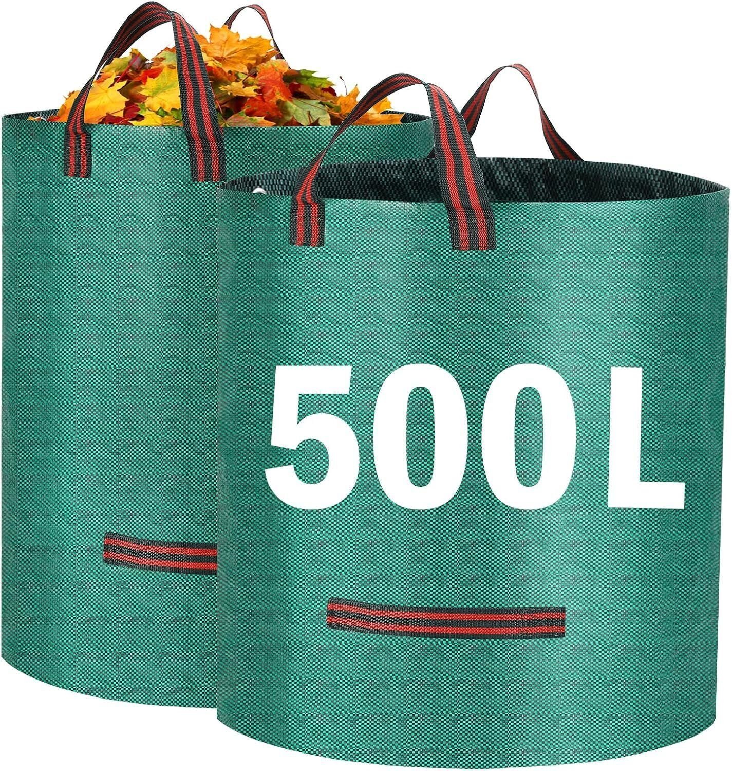 2 500L Heavy Duty Garden Waste Bags With Handles