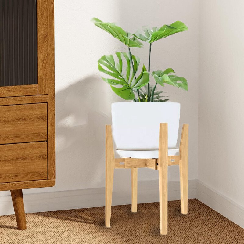 Adjustable Bamboo Wooden Plant Stand Plant & Flower Pot - Image 3