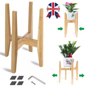 Adjustable Bamboo Wooden Plant Stand Plant & Flower Pot